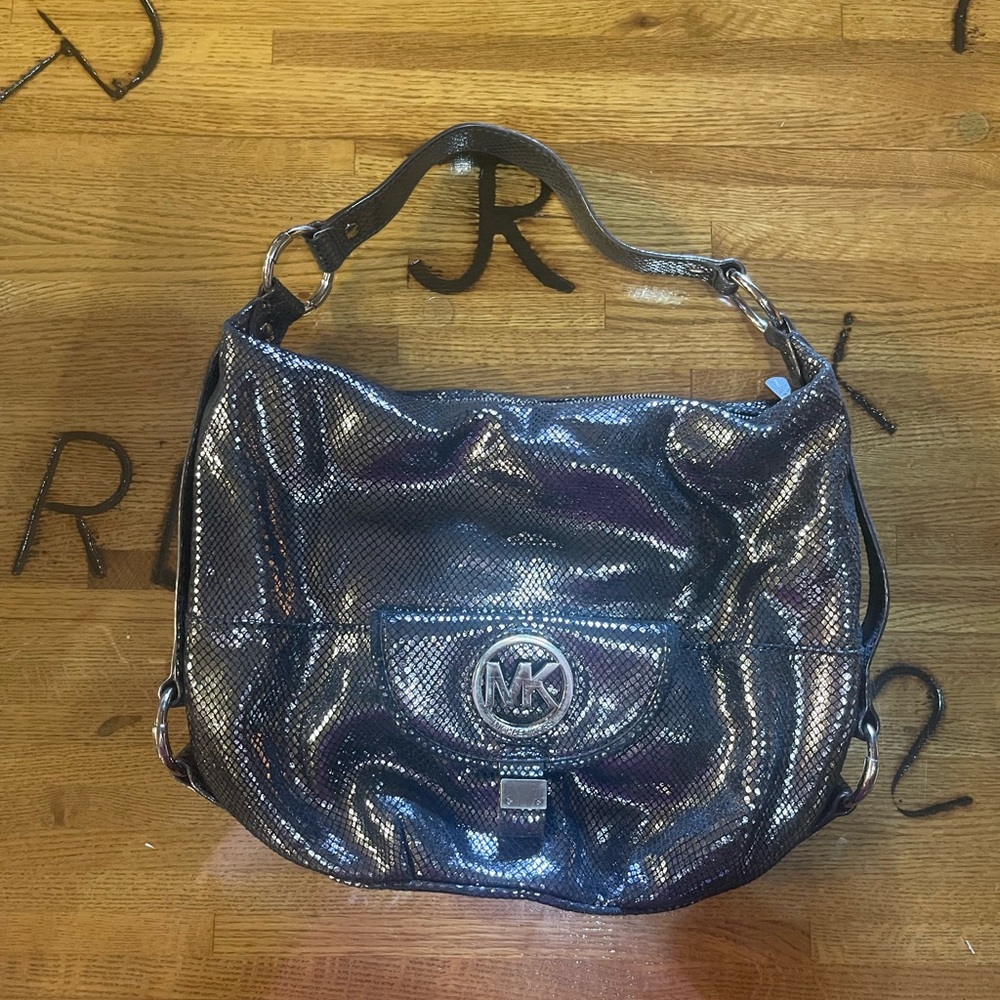 Michael Kors Shimmering Silver Hobo Bag